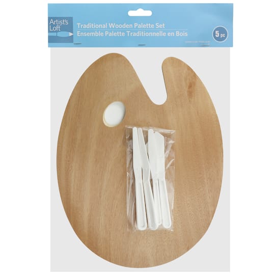 Artist's Loft™ Oval Wooden Palette with Knives